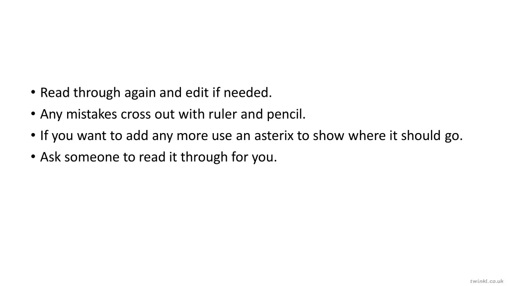 read through again and edit if needed
