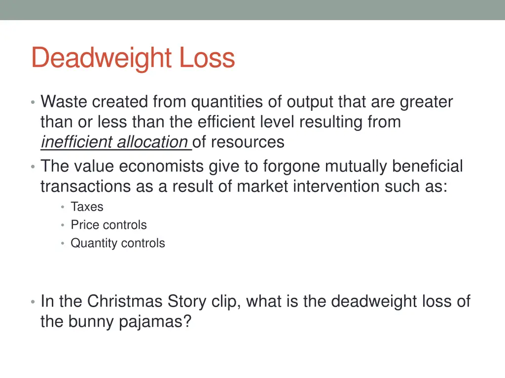 deadweight loss