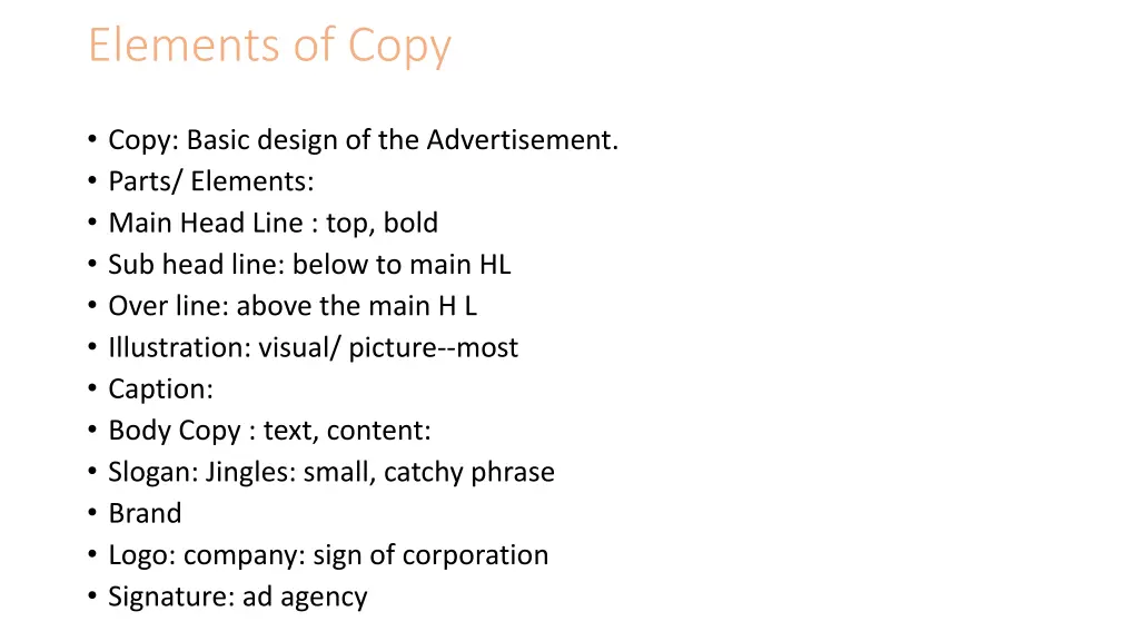 elements of copy