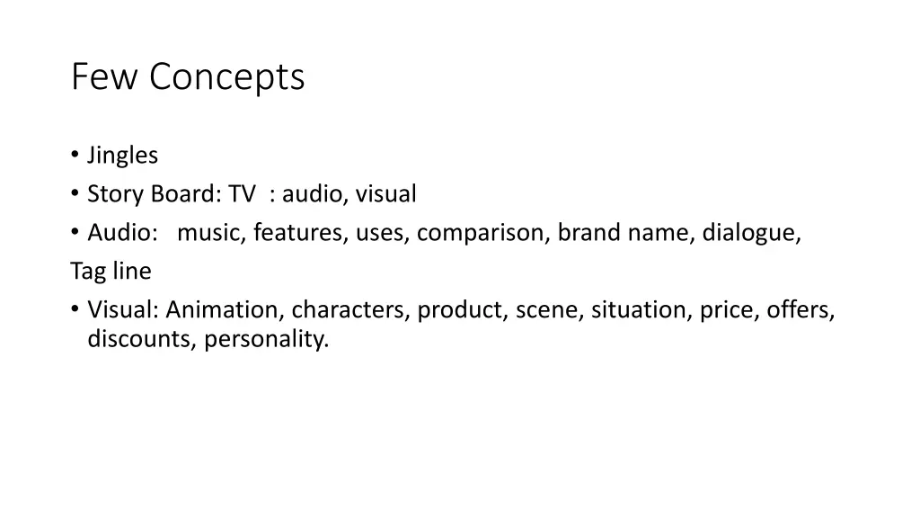 few concepts