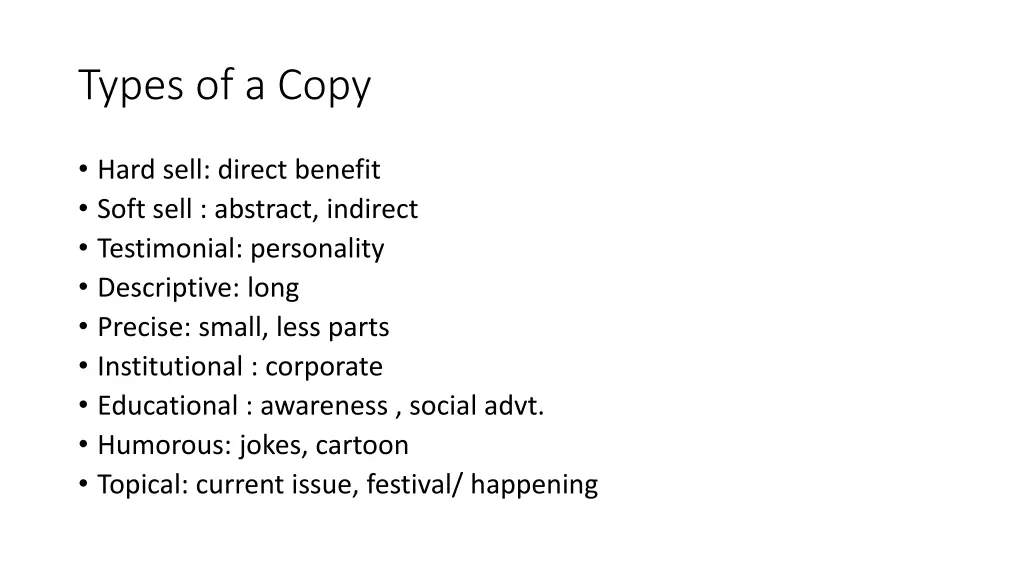 types of a copy