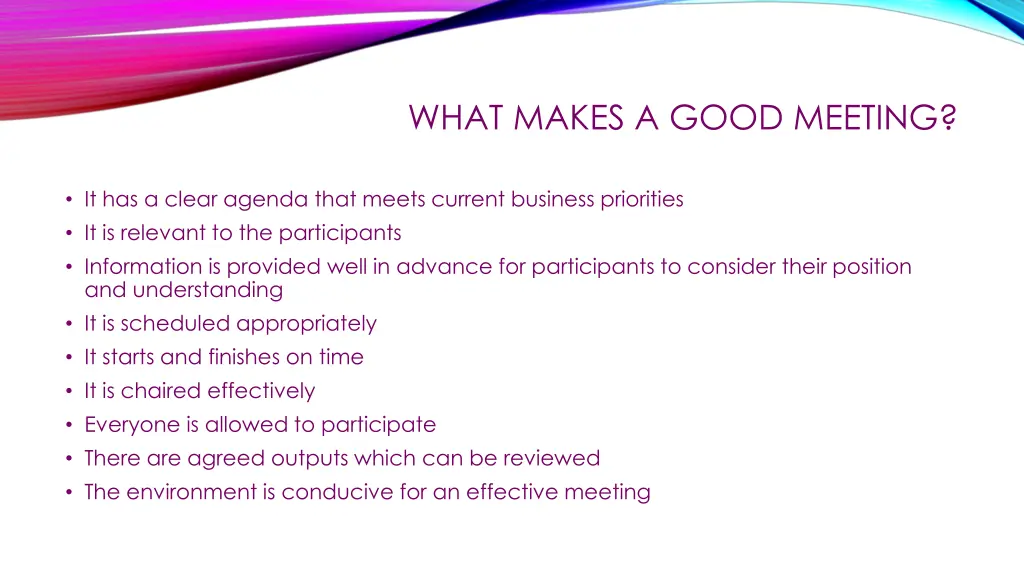 what makes a good meeting