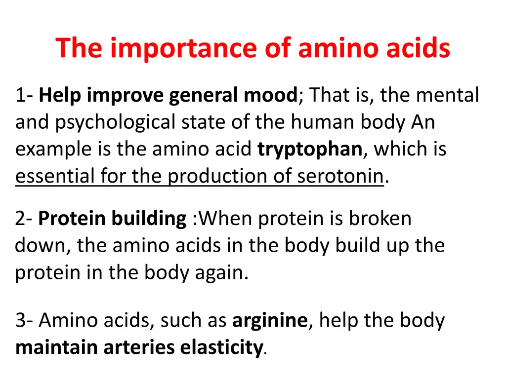 the importance of amino acids