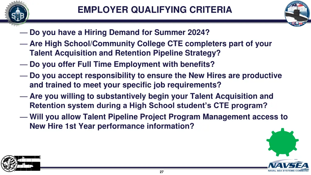 employer qualifying criteria