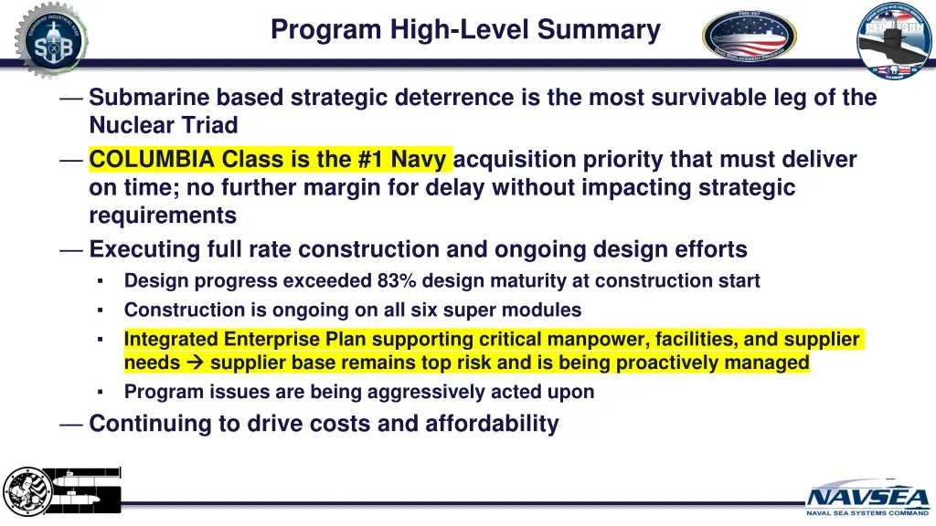 program high level summary