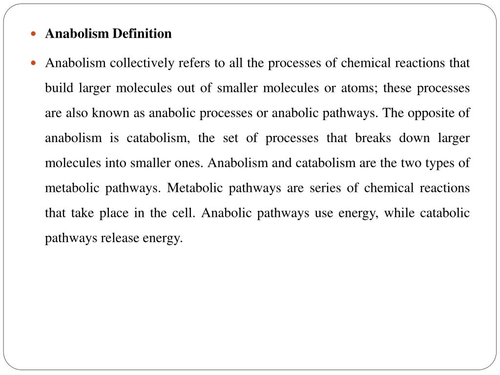 anabolism definition
