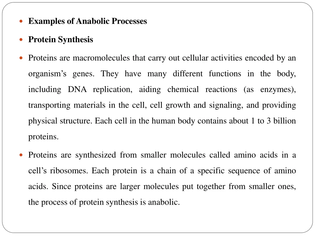 examples of anabolic processes