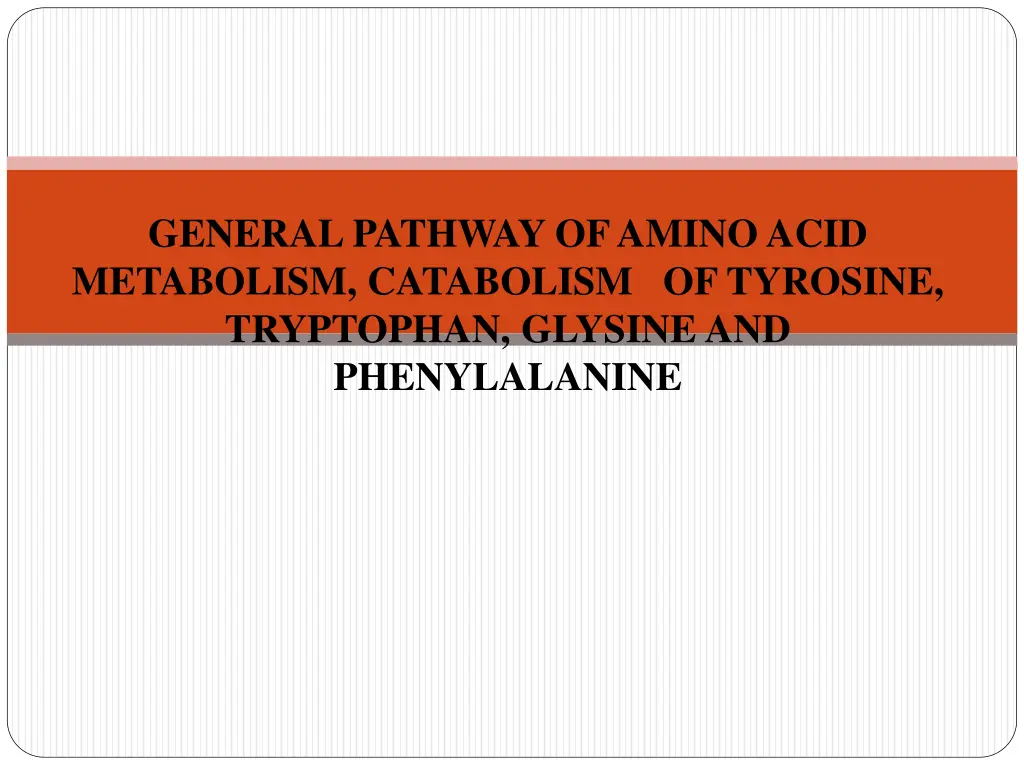 general pathway of amino acid metabolism