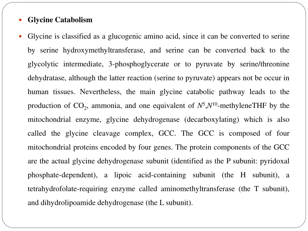 glycine catabolism