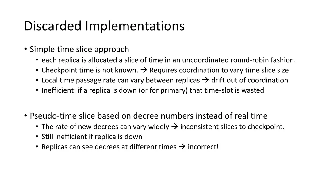 discarded implementations