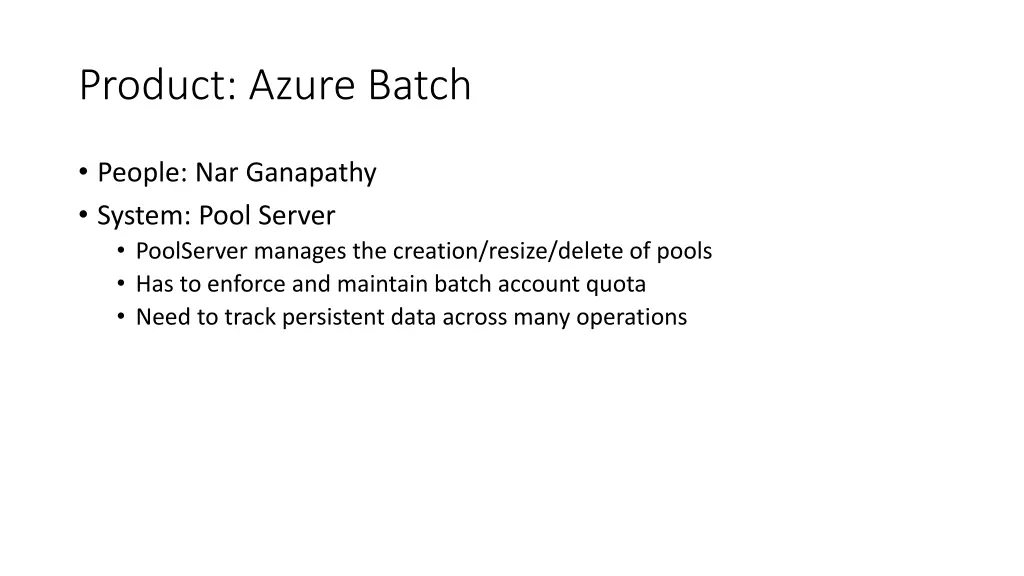 product azure batch