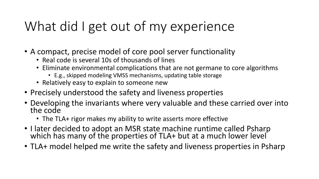 what did i get out of my experience