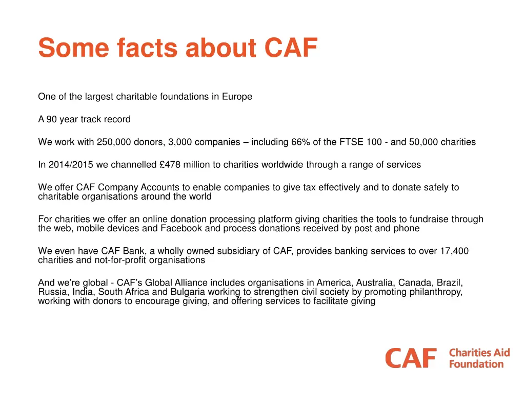 some facts about caf