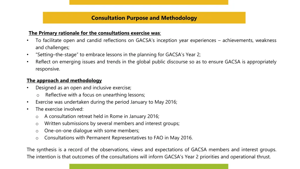 consultation purpose and methodology