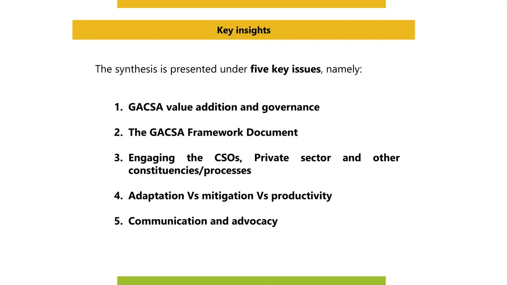 key insights