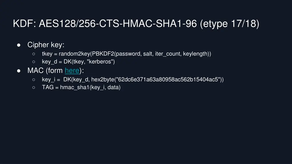 kdf aes128 256 cts hmac sha1 96 etype 17 18