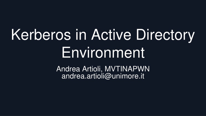 kerberos in active directory environment andrea