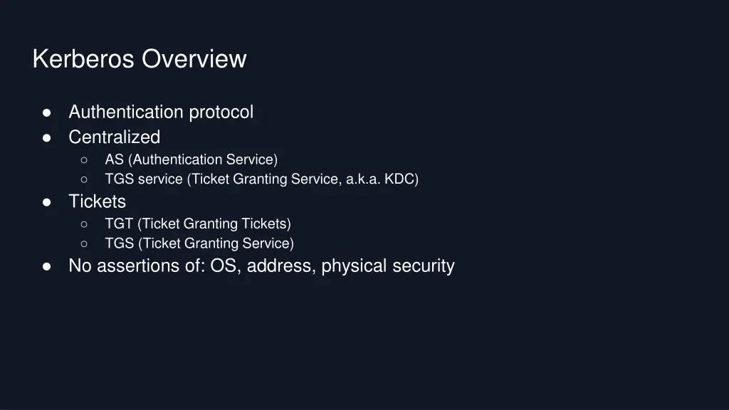 kerberos overview