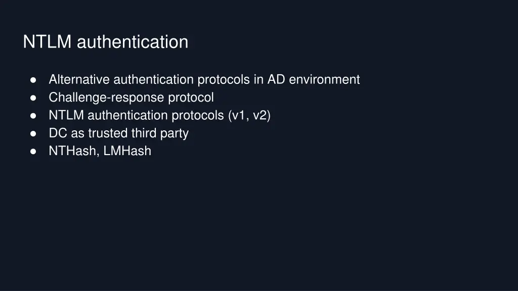 ntlm authentication