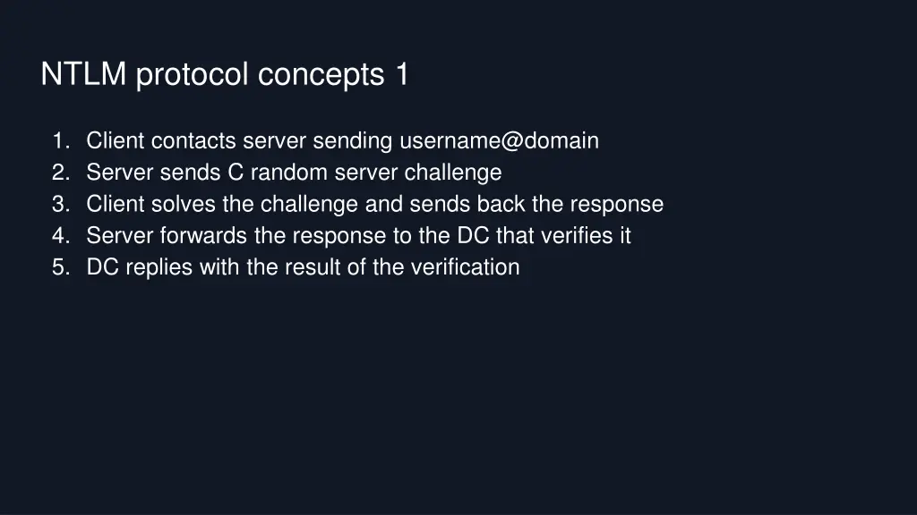 ntlm protocol concepts 1