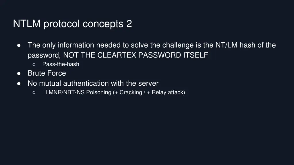 ntlm protocol concepts 2