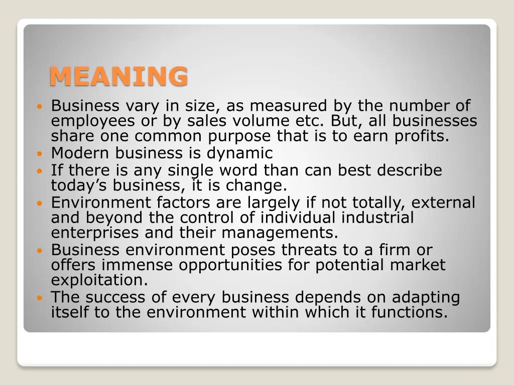meaning business vary in size as measured
