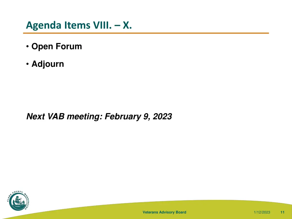 agenda items viii x