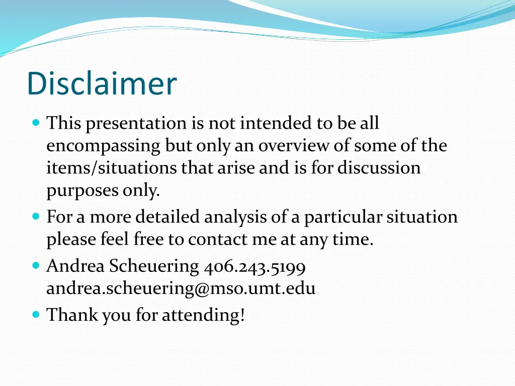 disclaimer