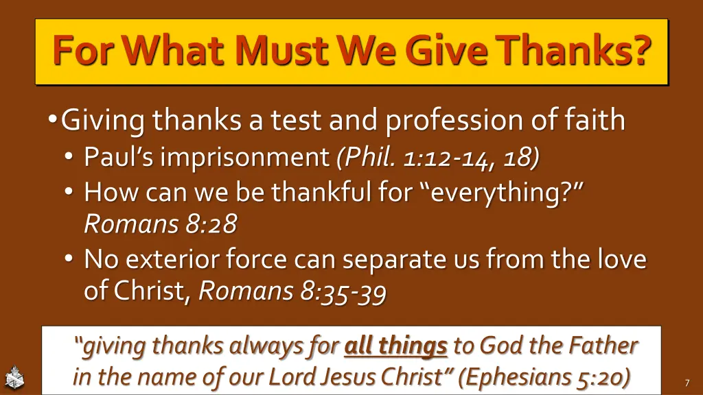 for what must we give thanks 1