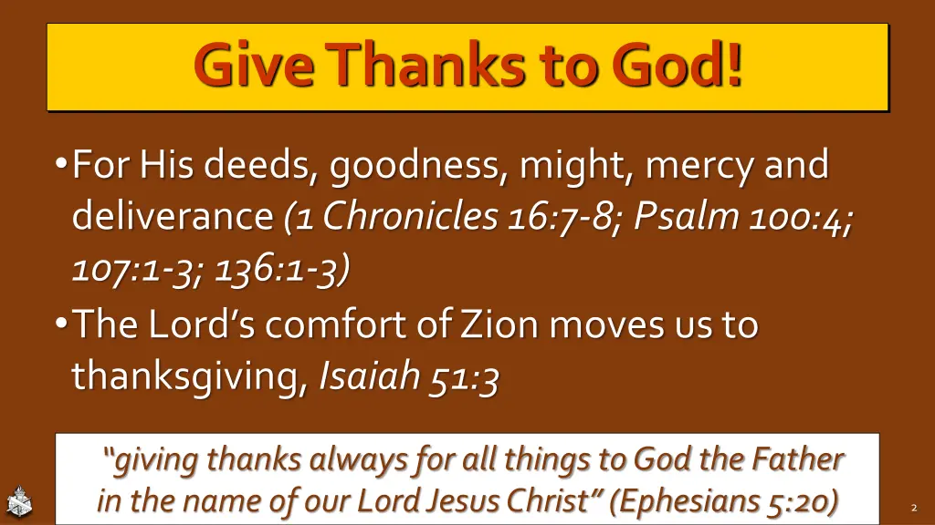 give thanks to god