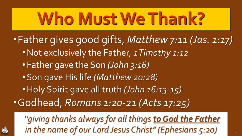 who must we thank