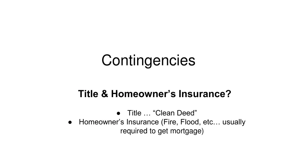 contingencies 1