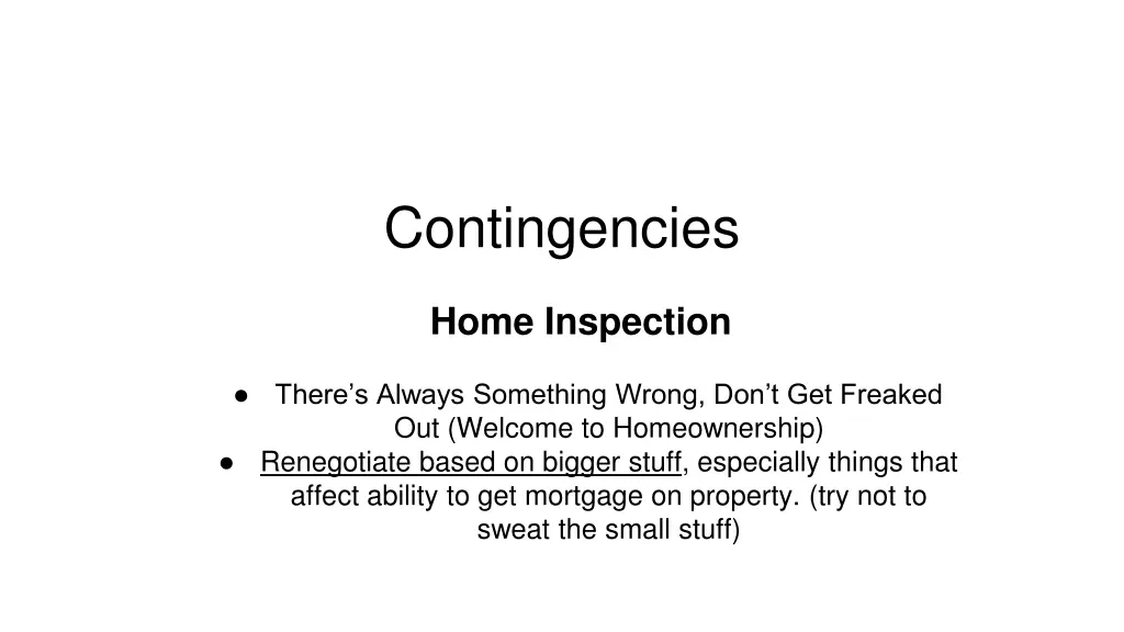contingencies