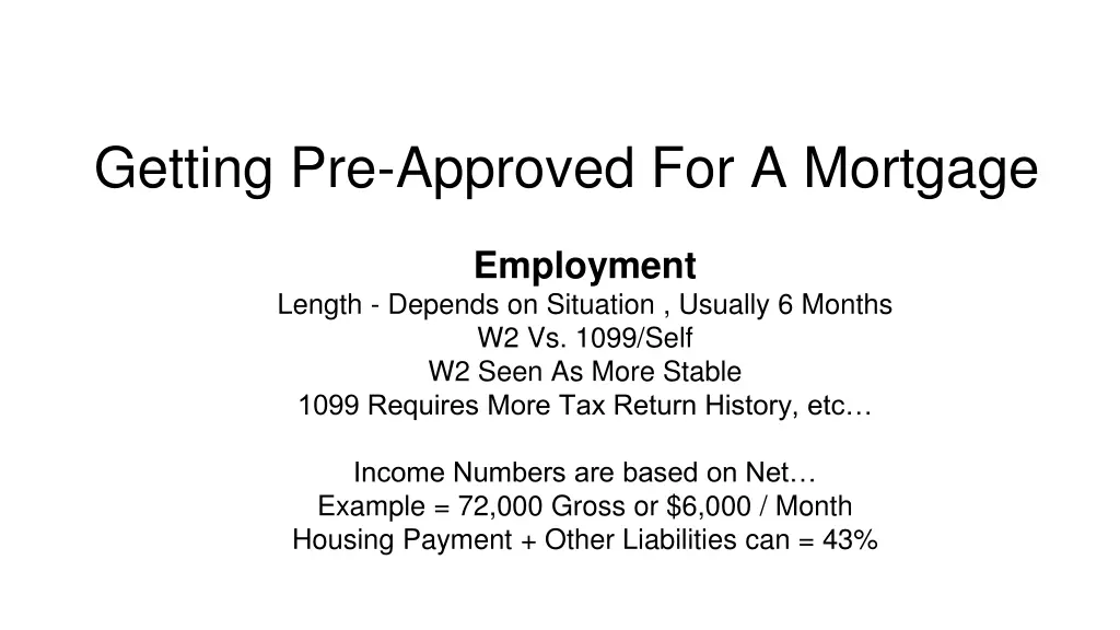 getting pre approved for a mortgage 1