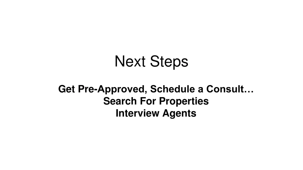 next steps
