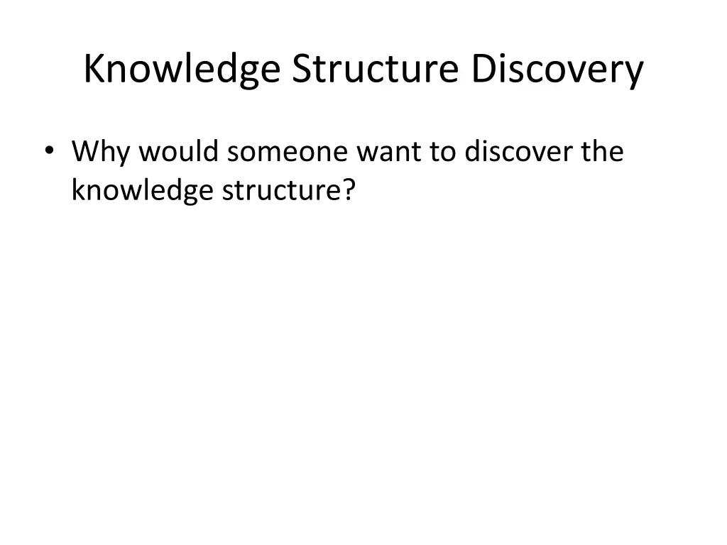knowledge structure discovery 1