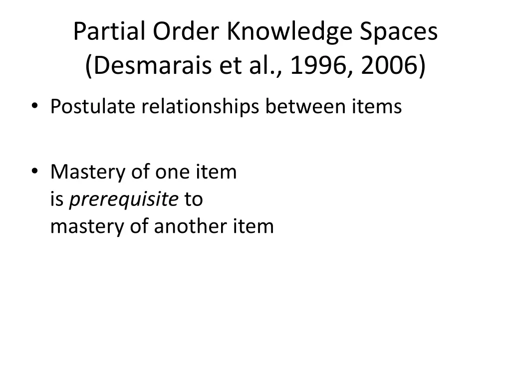partial order knowledge spaces desmarais