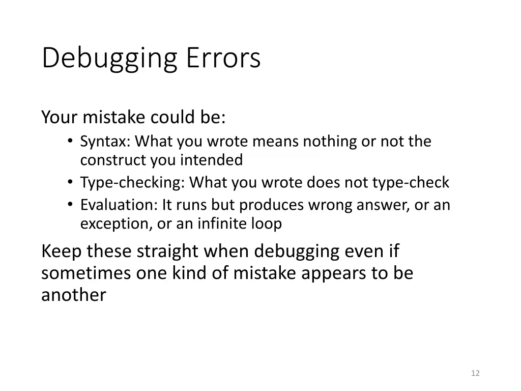 debugging errors