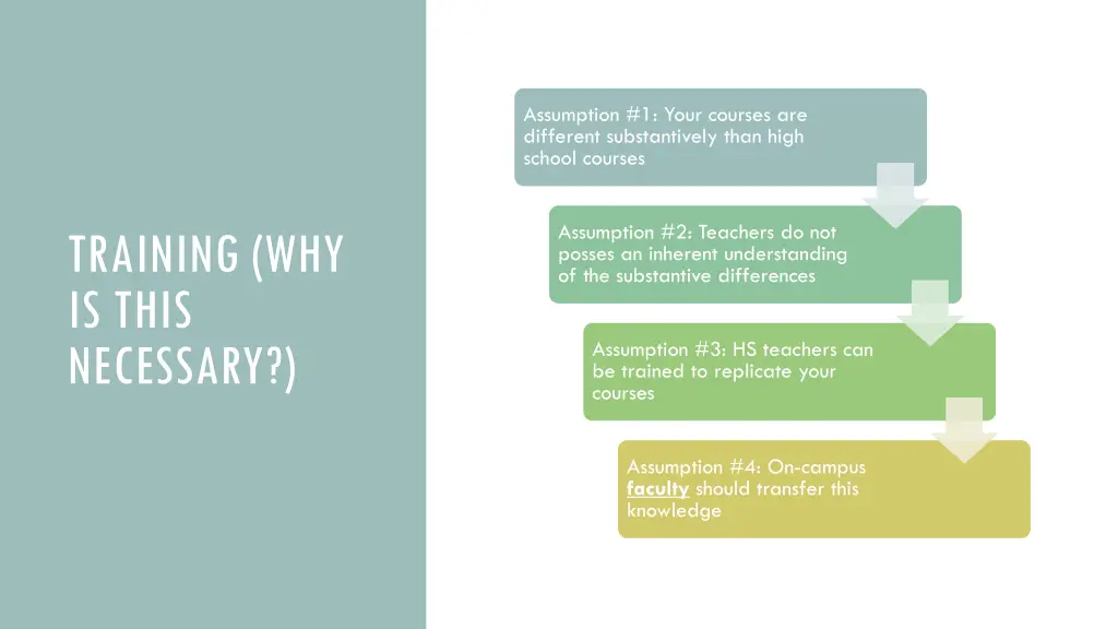 assumption 1 your courses are different