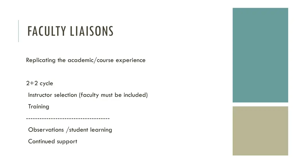 faculty liaisons