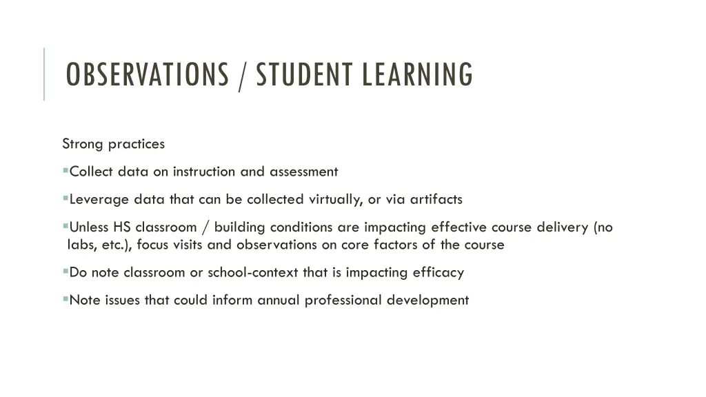 observations student learning 1