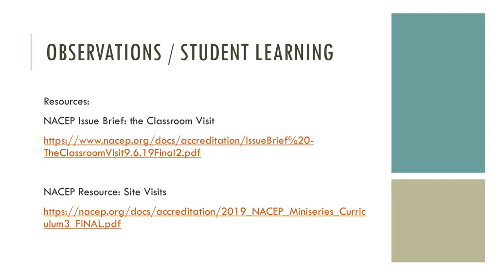 observations student learning 2