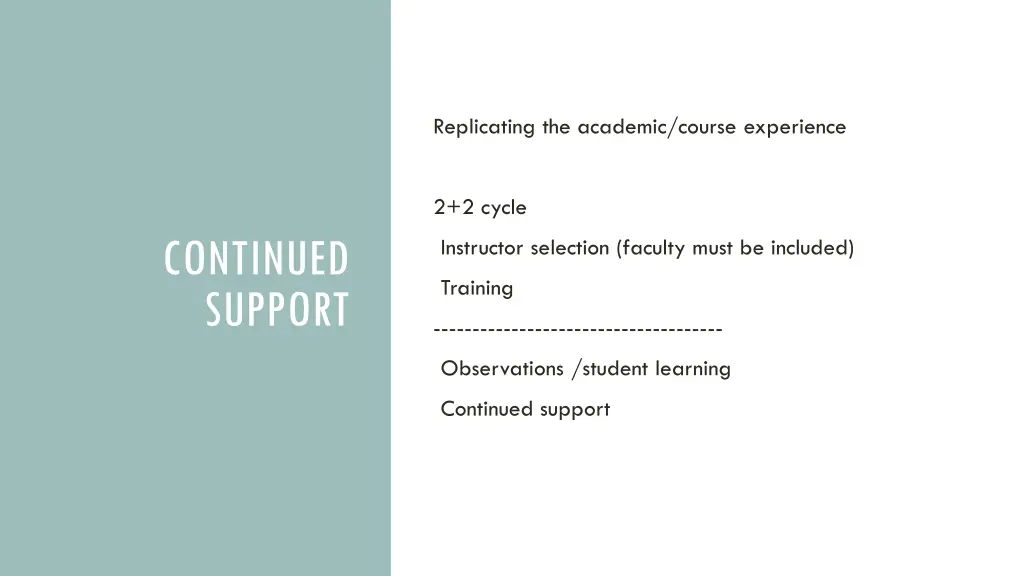 replicating the academic course experience
