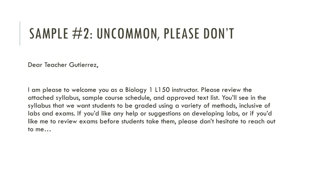 sample 2 uncommon please don t