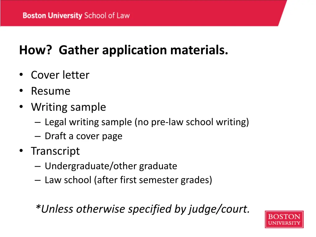 how gather application materials