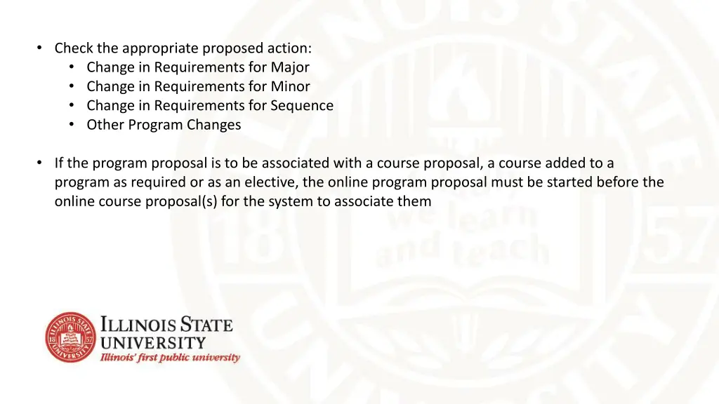 check the appropriate proposed action change