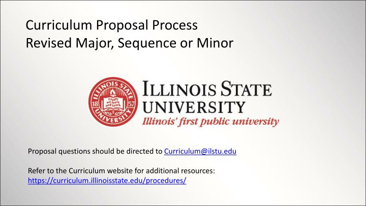 curriculum proposal process revised major