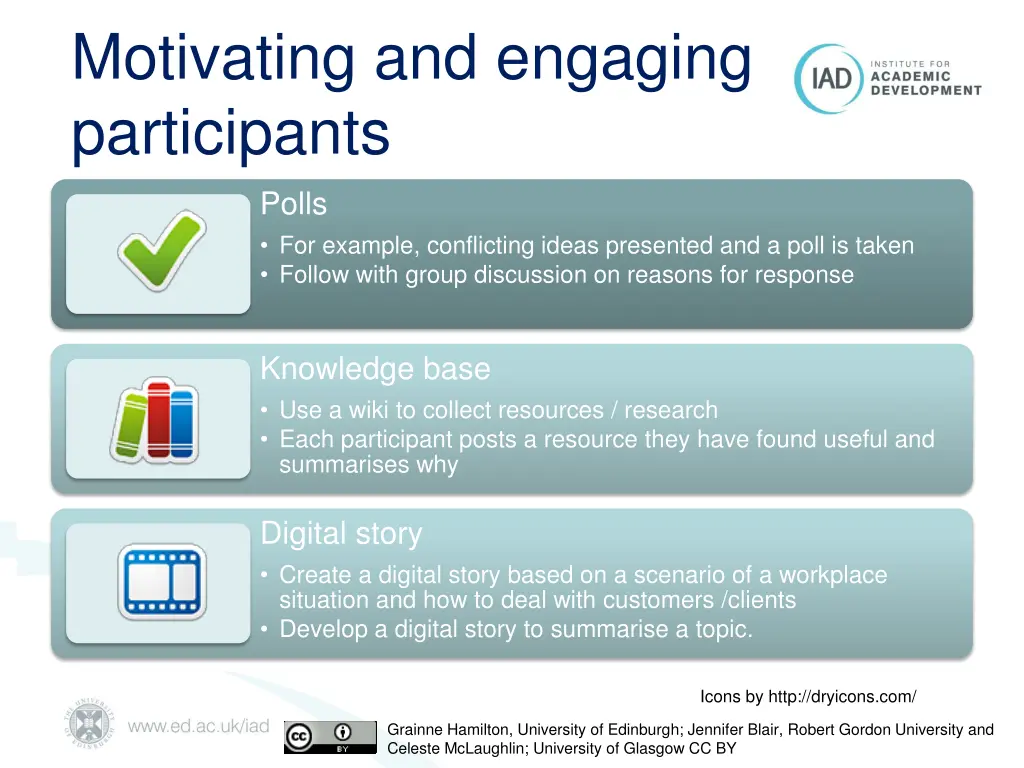 motivating and engaging participants
