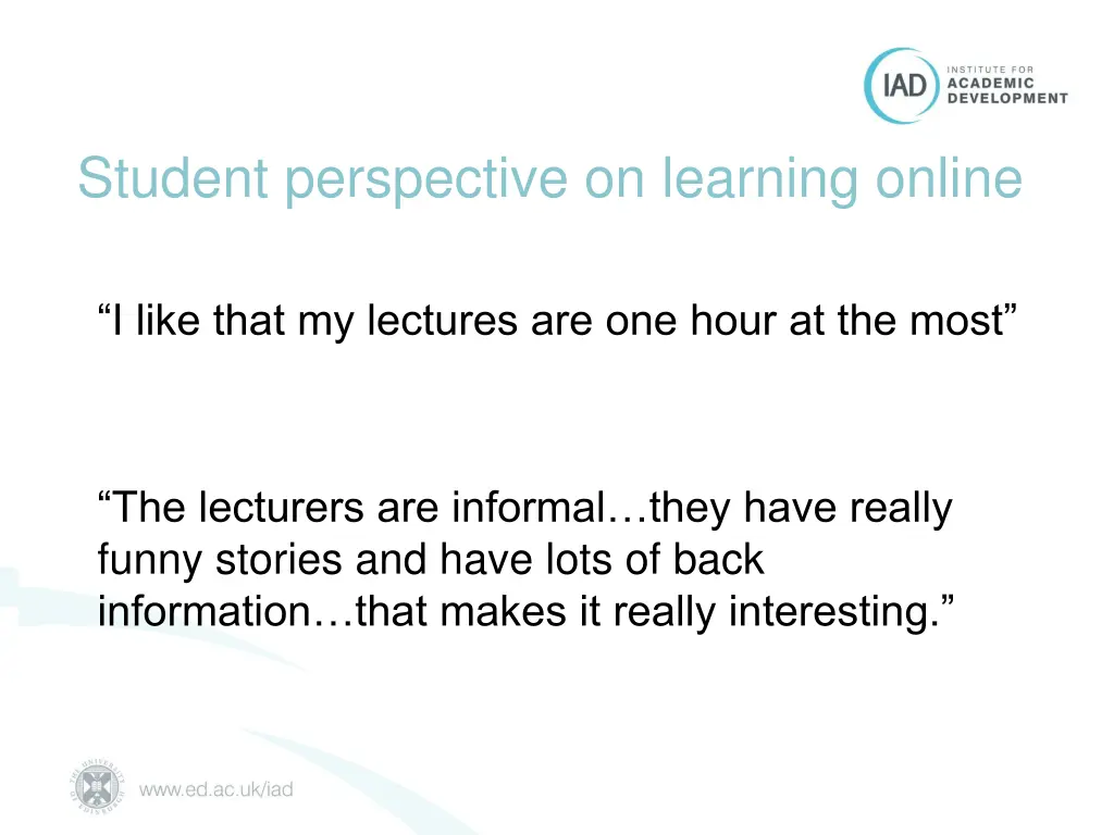 student perspective on learning online 1