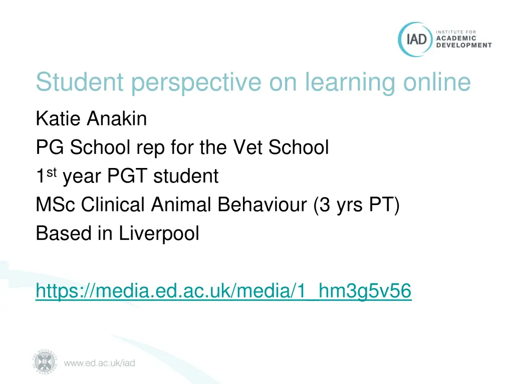 student perspective on learning online
